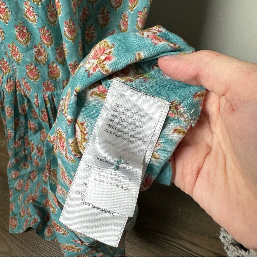 EMERSON FRY COTTON BLUE LONGSLEEVE MAXI DRESS MEDIUM - Picture 9 of 9